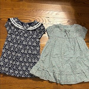Jamie and Jack Floral Navy and Green Kids Dresses